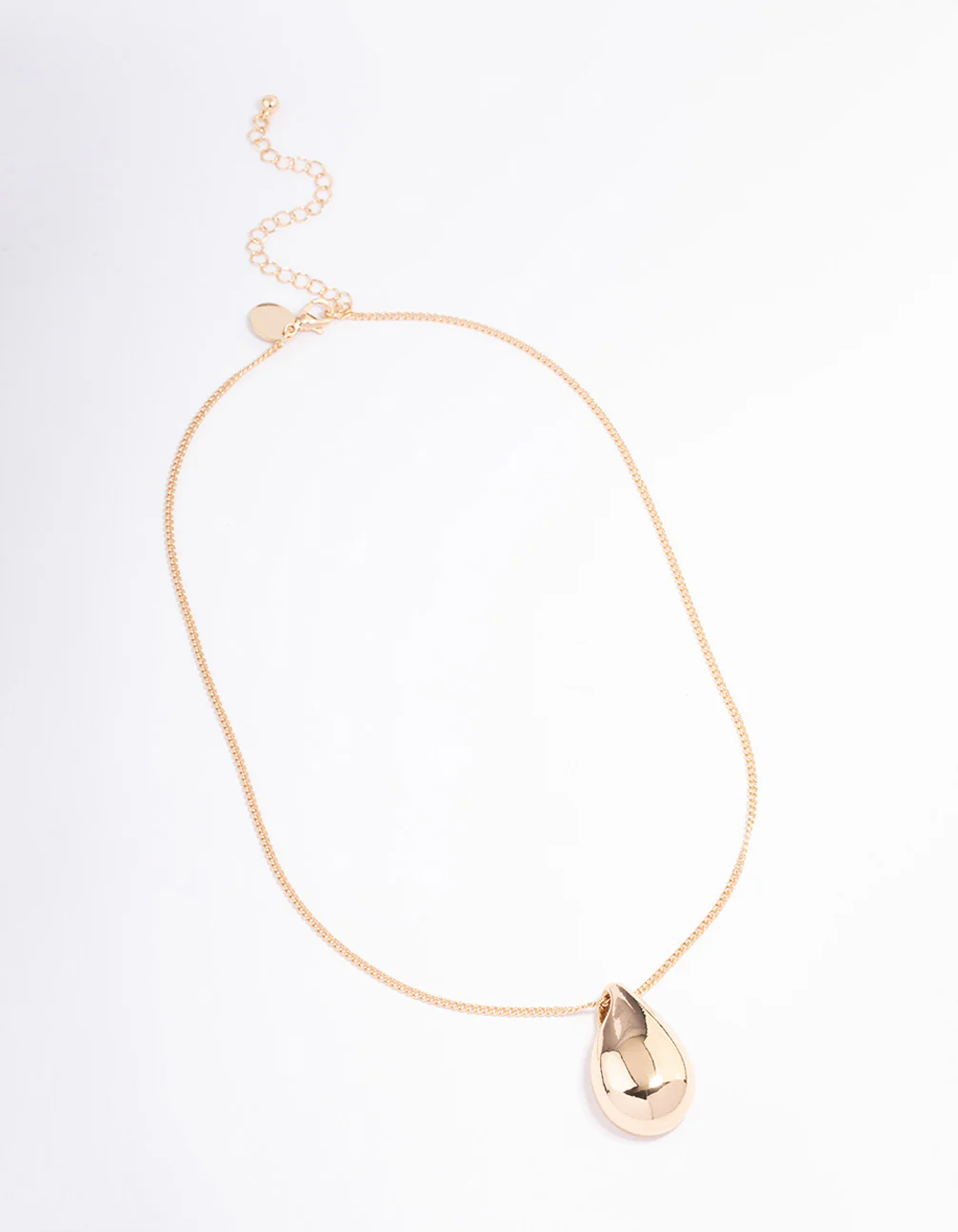 Gold Mini Pear Drop Pendant Necklace - Image 2