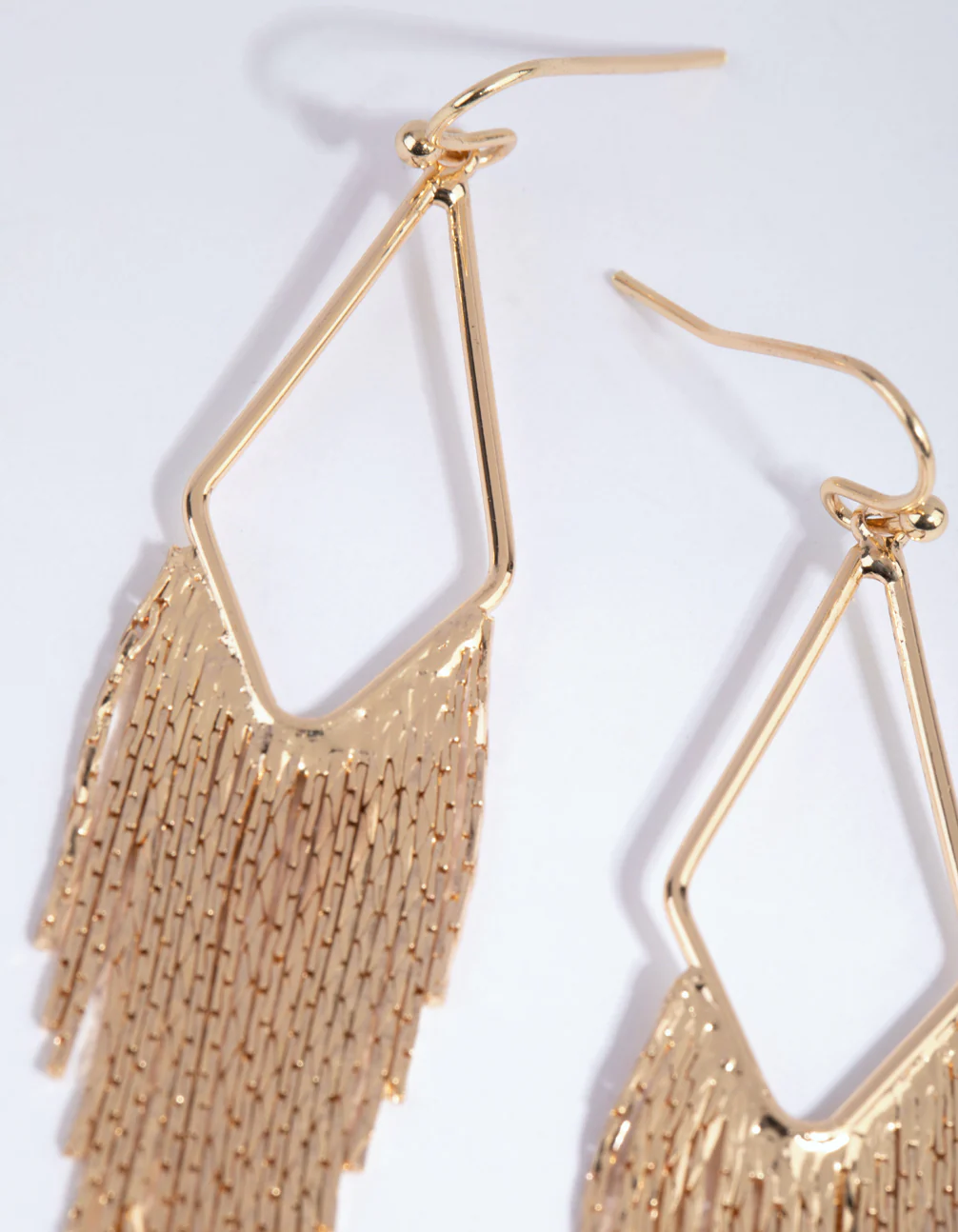 Gold Mini Tassel Drop Earrings - Image 2