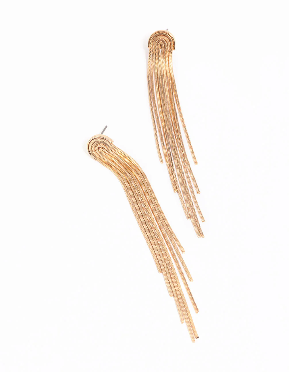Gold Waterfall Drop Earrings - Image 3