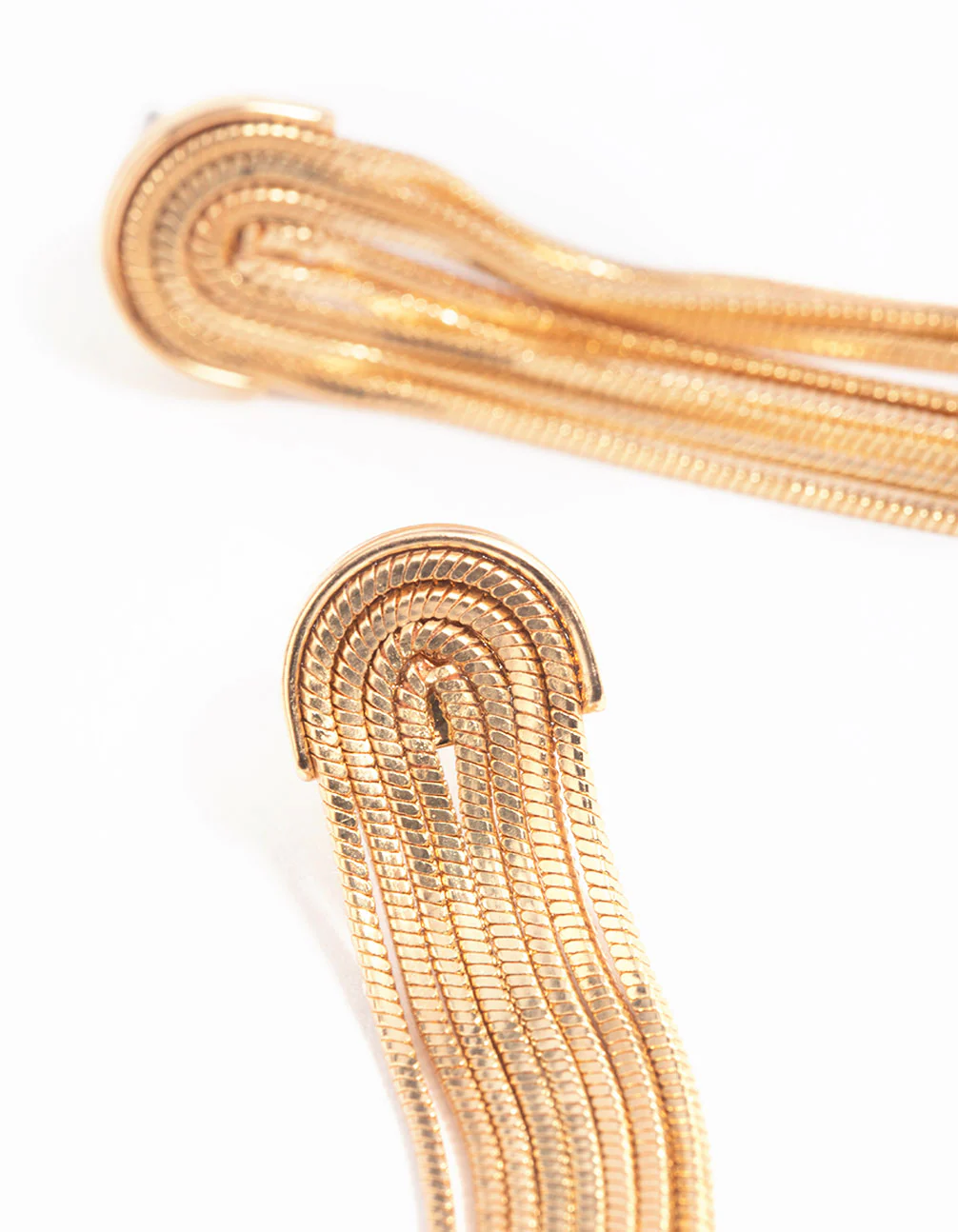 Gold Waterfall Drop Earrings - Image 4