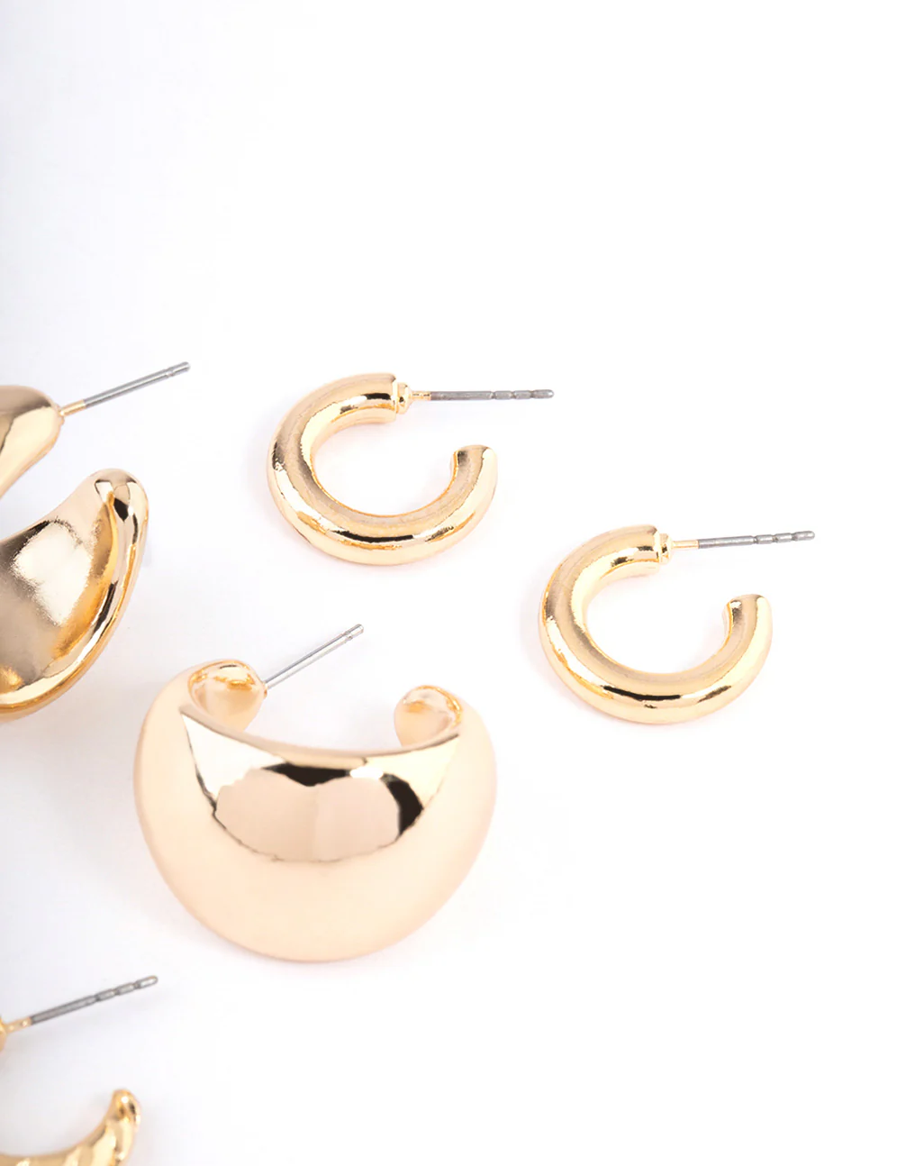 Gold Mixed Hoop Earring Pack - Image 3
