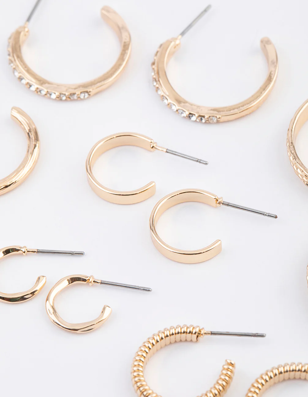 Gold Multi Hoop Earrings 6-Pack - Image 2