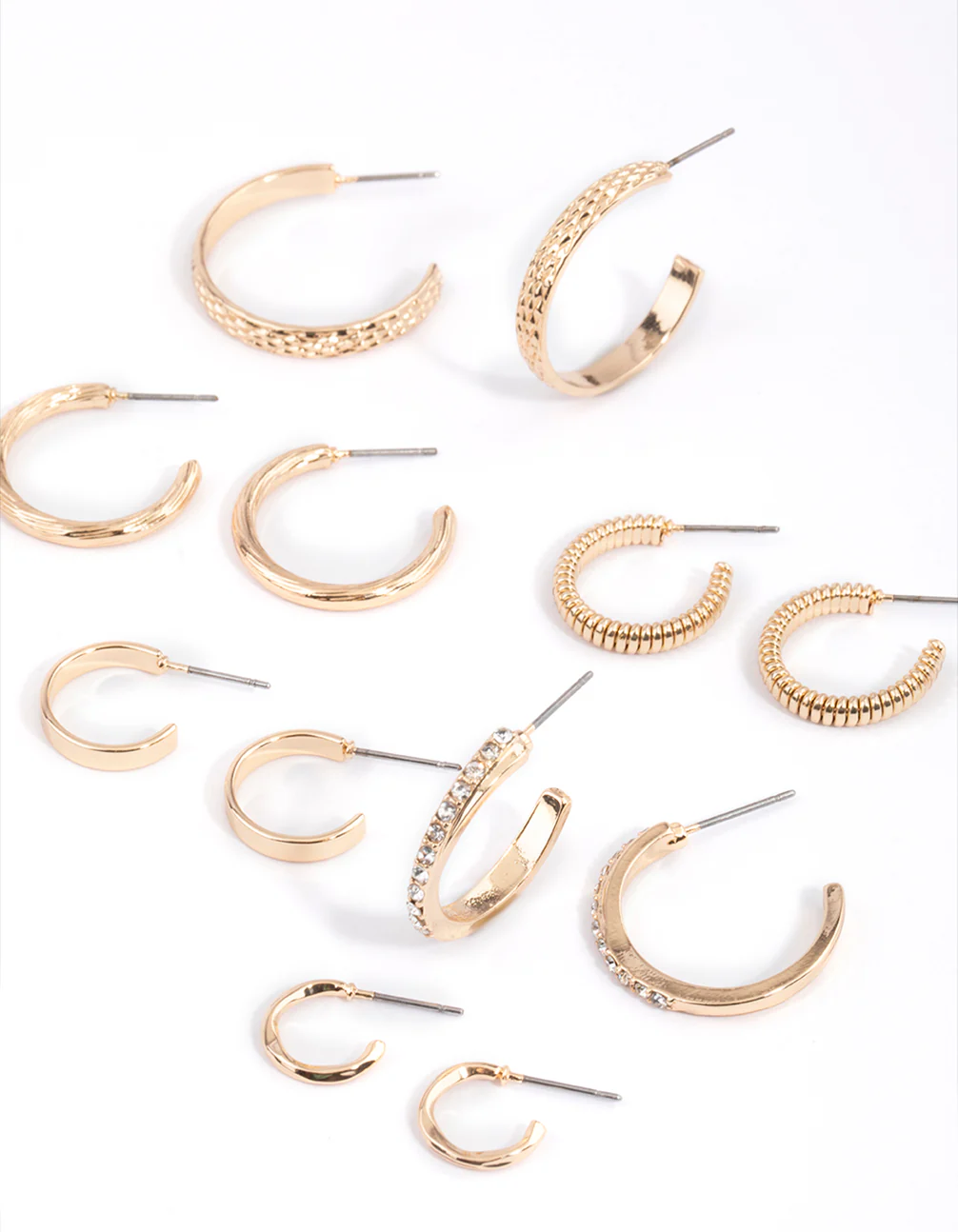 Gold Multi Hoop Earrings 6-Pack - Image 3