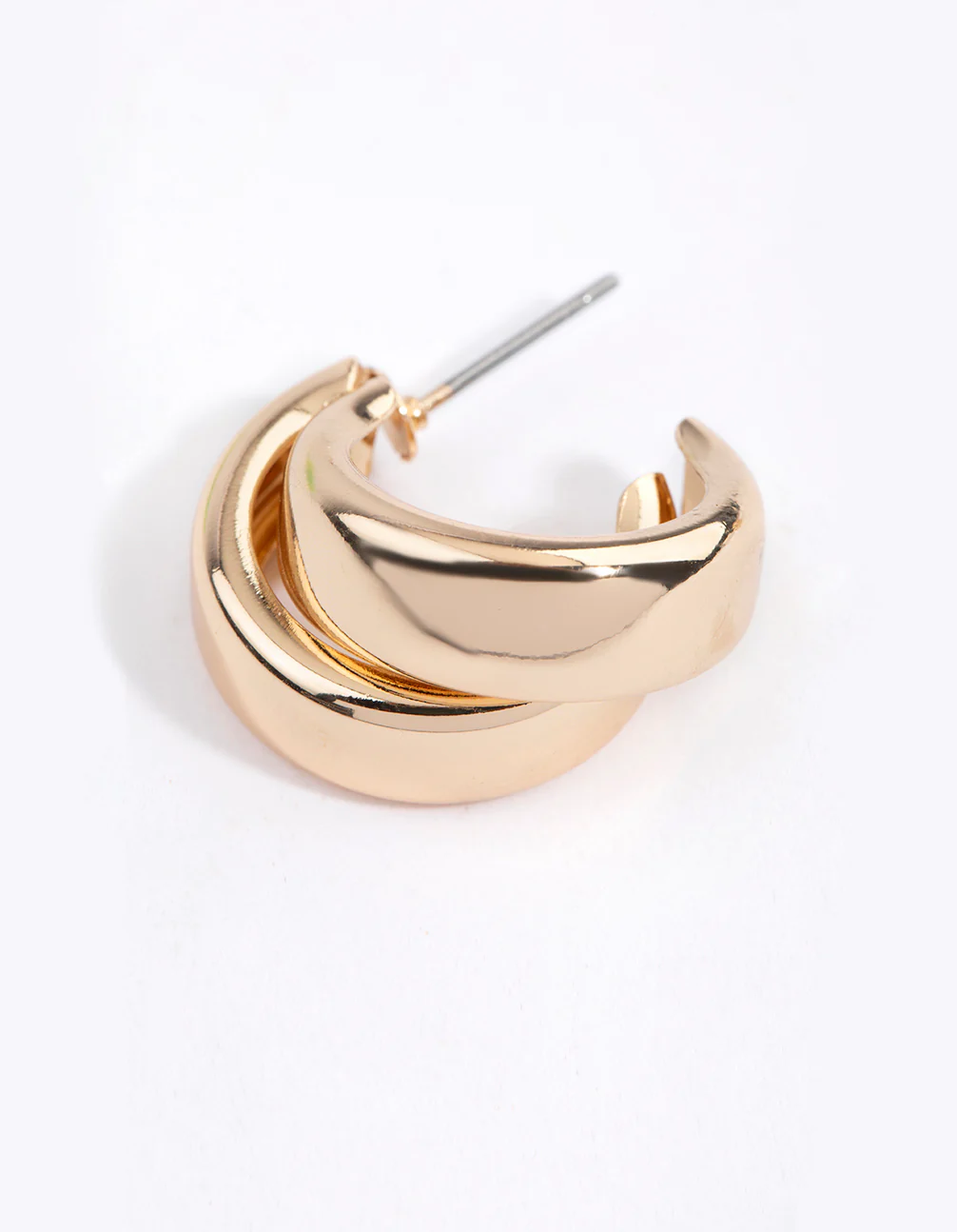 Gold Multi Double Hoop Drop Earrings - Image 3