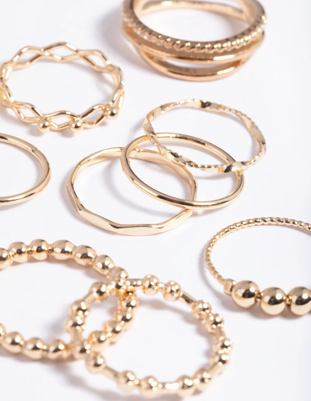 Gold Mixed Ball Ring Stack Pack - Image 3