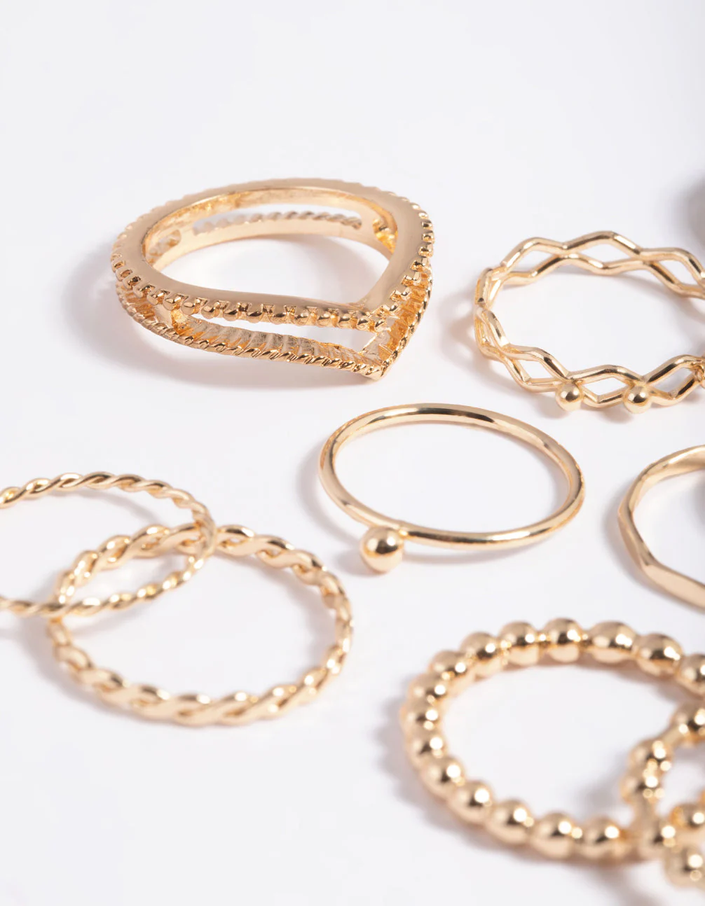 Gold Mixed Ball Ring Stack Pack - Image 4