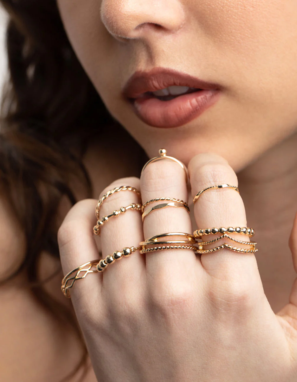 Gold Mixed Ball Ring Stack Pack - Image 5