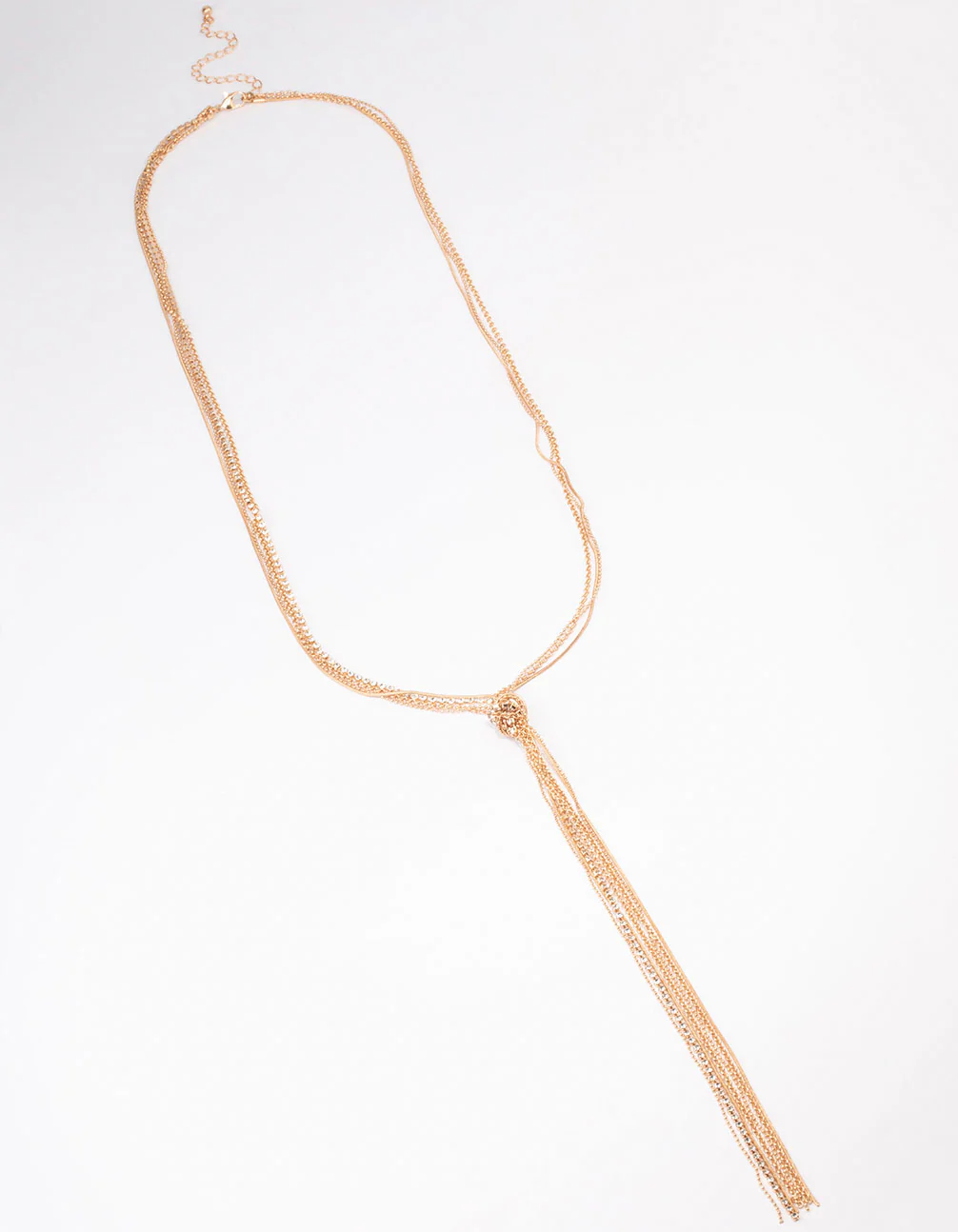 Gold Mixed Chain & Cup Chain Long Necklace - Image 2