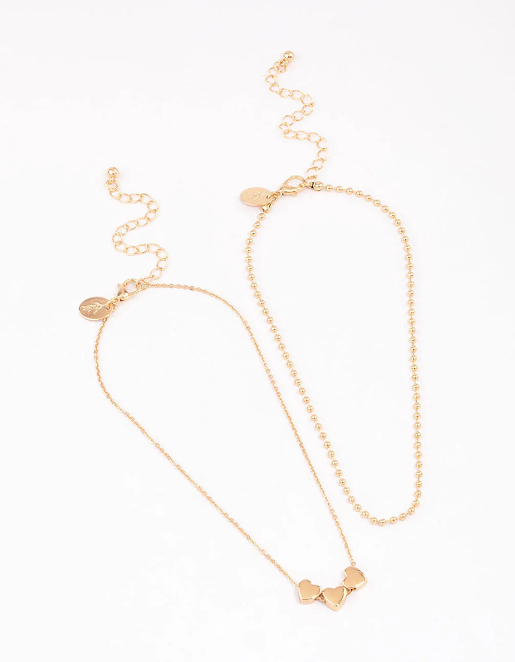 Gold Mixed Chain & Diamante Heart Choker Pack - Image 2