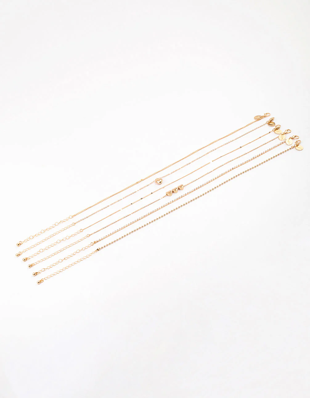 Gold Mixed Chain & Diamante Heart Choker Pack - Image 3
