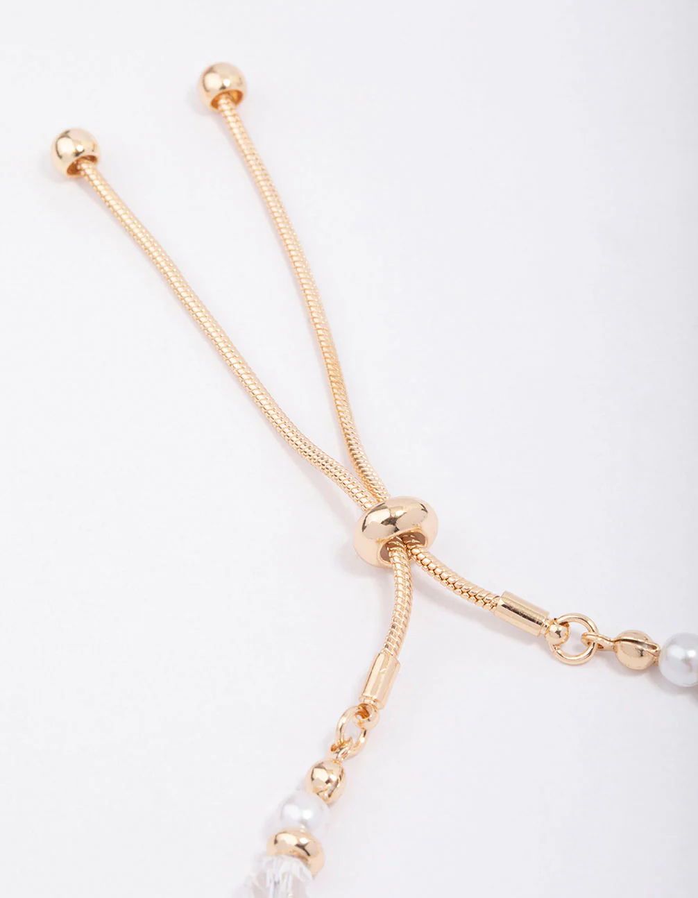 Gold Mixed Pearl & Facet Toggle Bracelet - Image 3