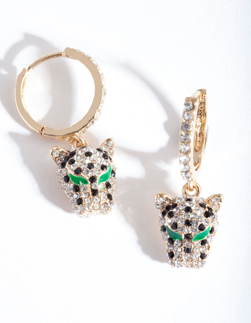 Gold Panther Head Hoop Earrings - Image 2