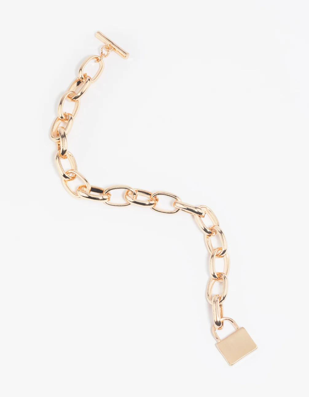 Gold Padlock Chain Bracelet - Image 4