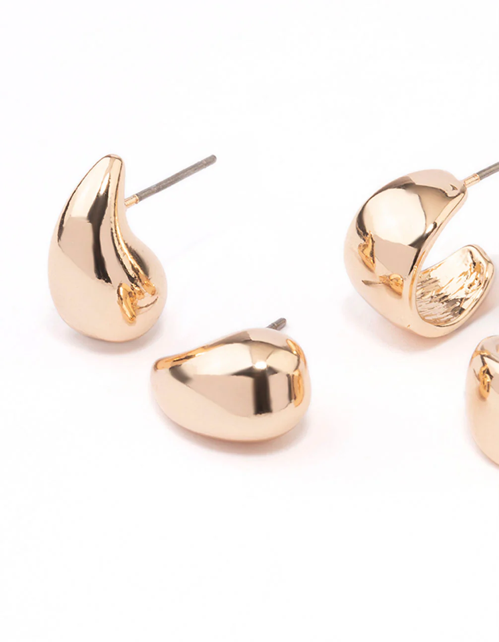 Gold Pear Hoop Earring Pack - Image 2
