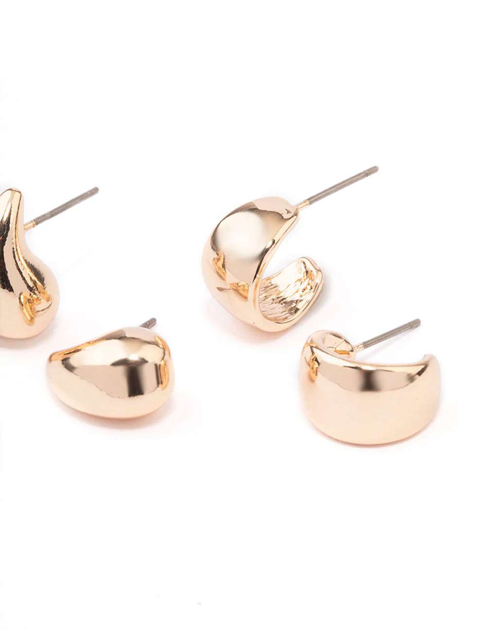 Gold Pear Hoop Earring Pack - Image 3