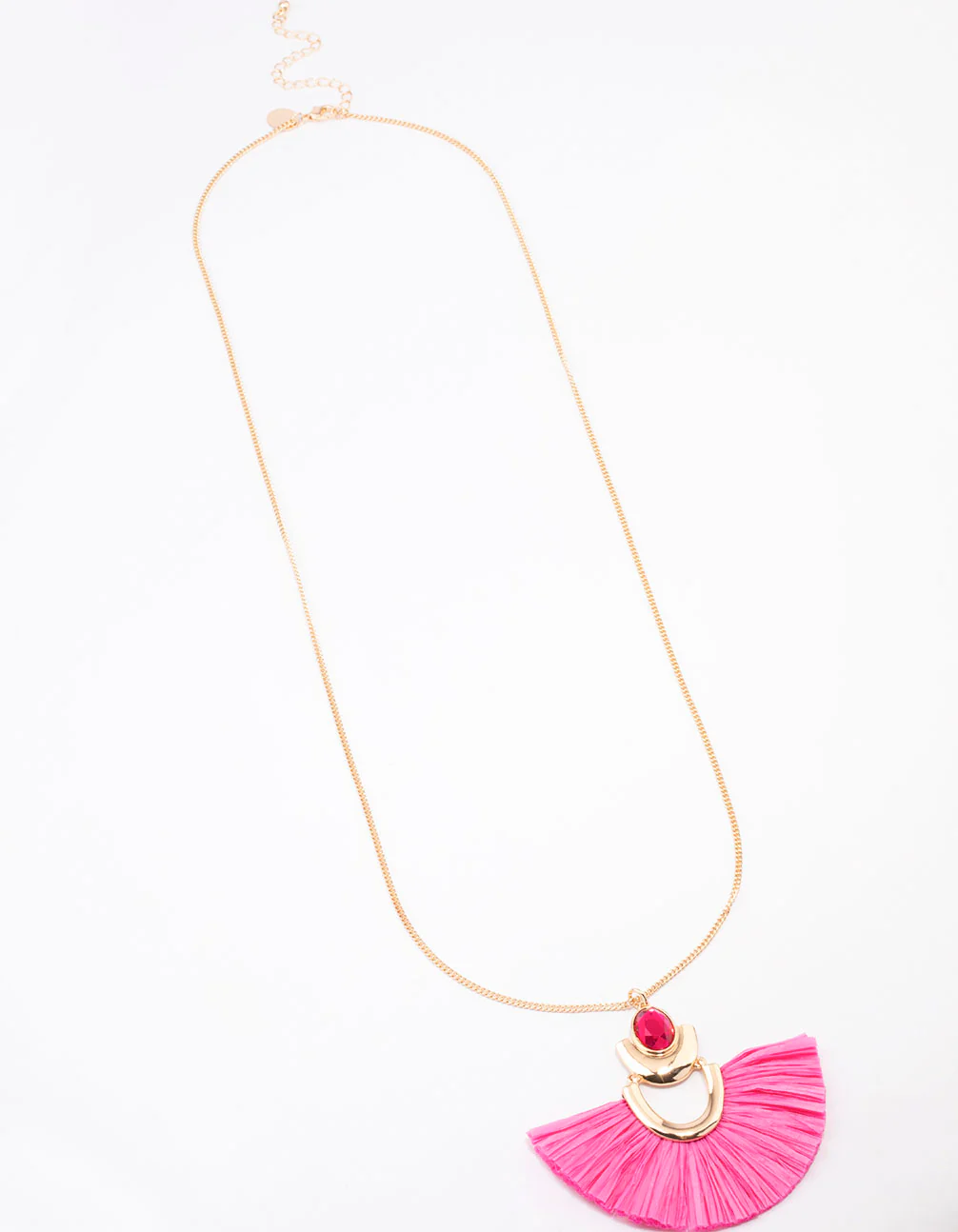 Gold Raffia Fan Necklace - Image 2