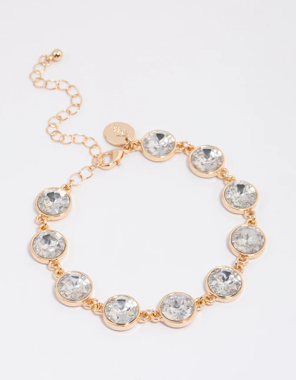 Gold Round Diamante Stone Bracelet - Image 2