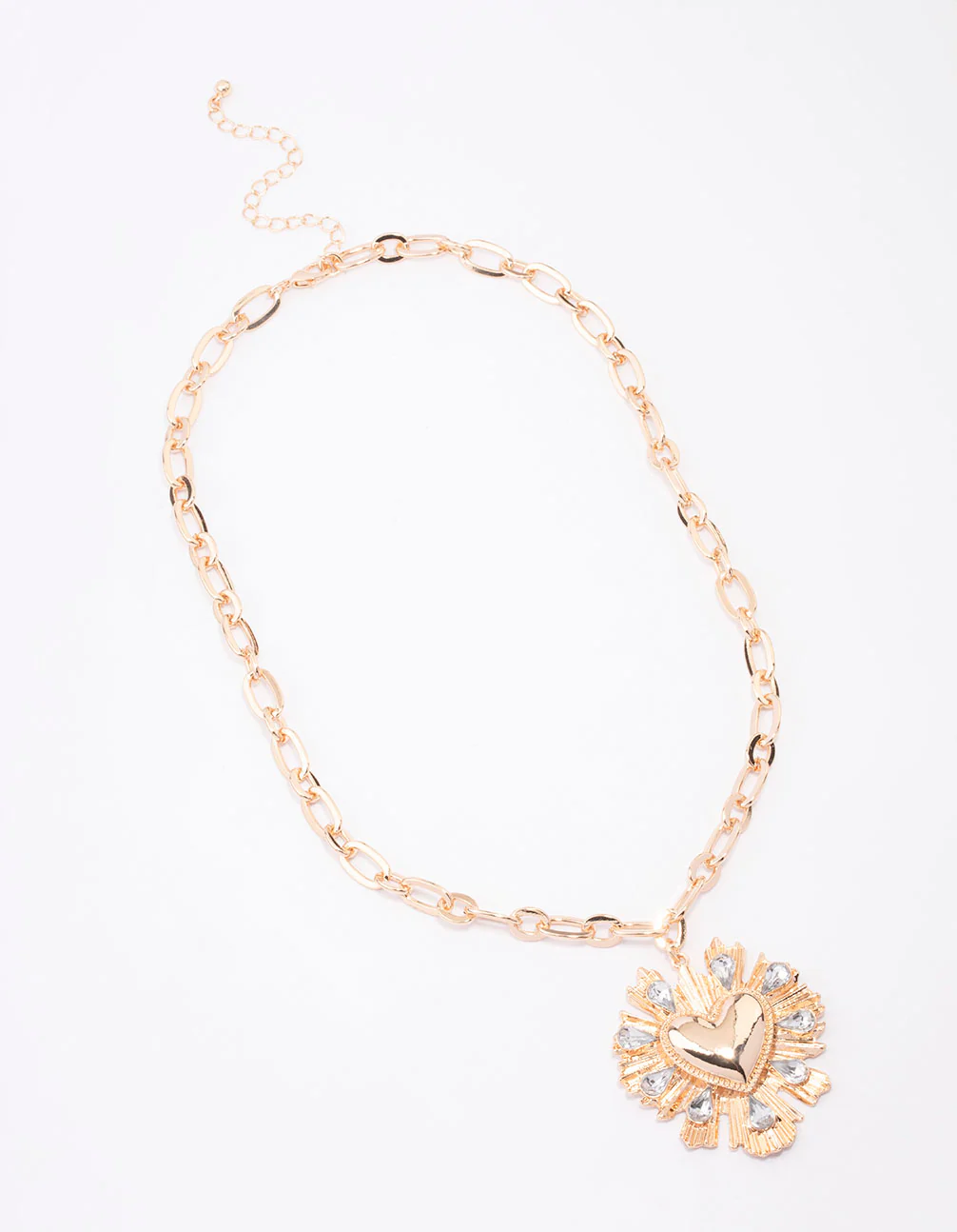 Gold Sacred Heart Pendant Necklace - Image 2
