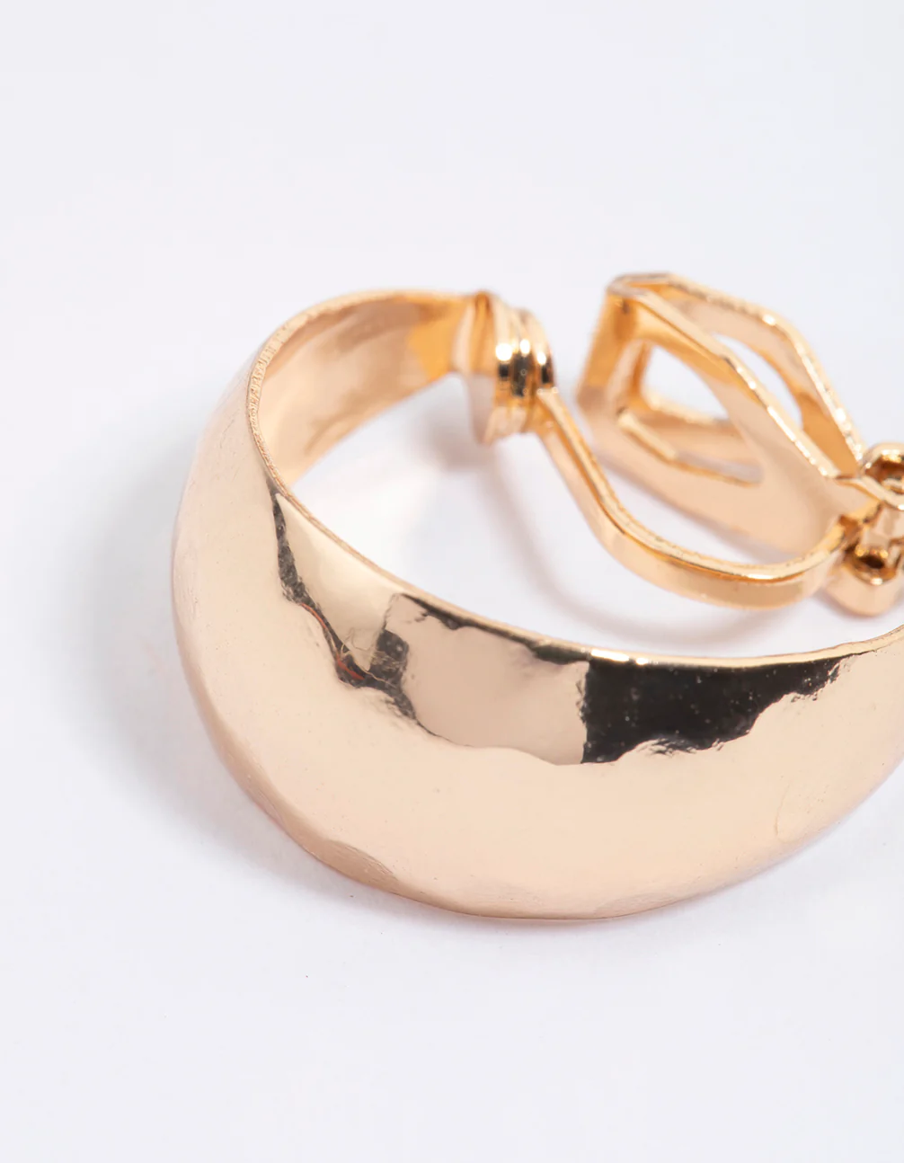 Gold Small Clip Hoop Drop Earrings - Image 3