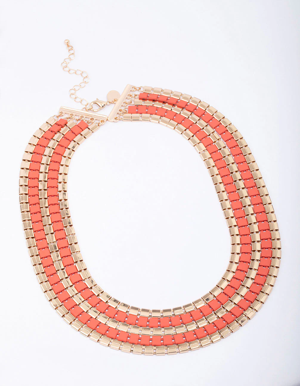 Gold Square Molten Layered Necklace - Image 2