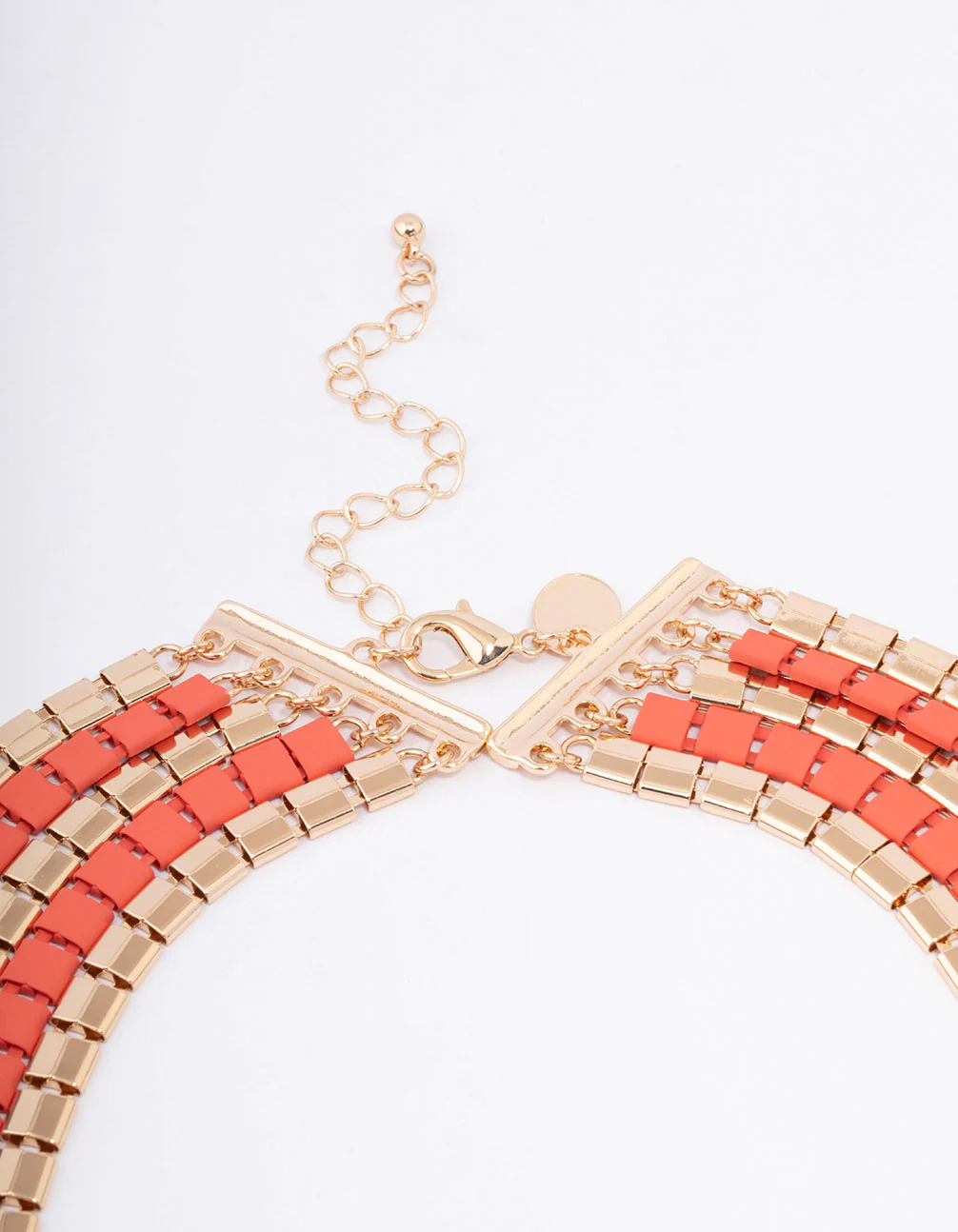 Gold Square Molten Layered Necklace - Image 3