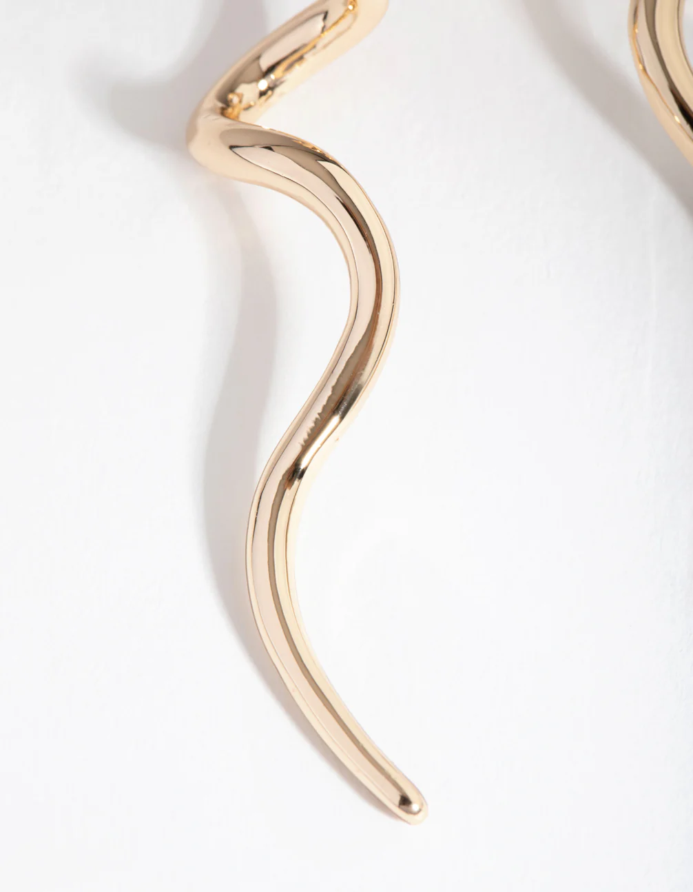 Gold Squiggle Drop Earrings - Image 2