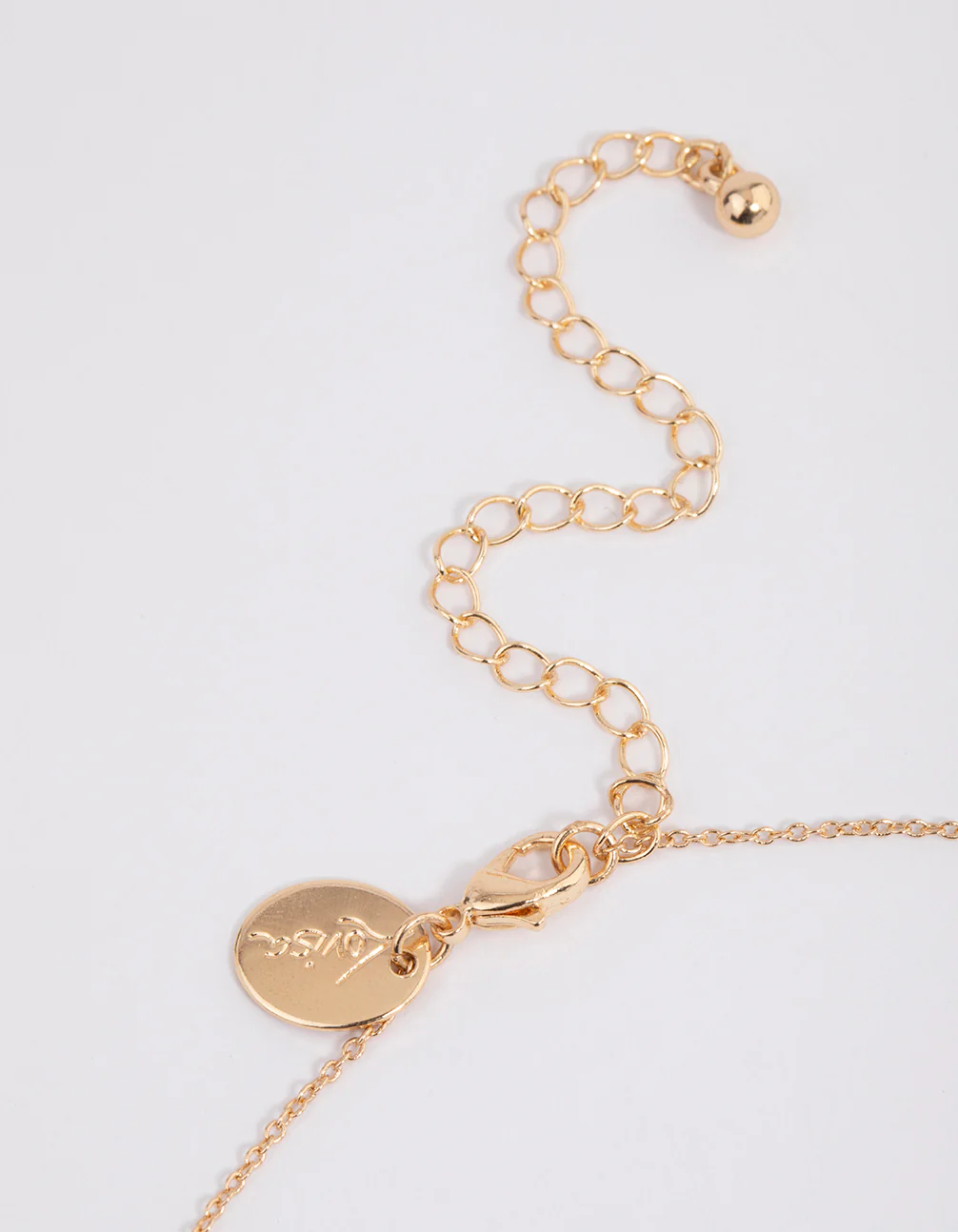 Gold Thin Chain Ball Pendant Necklace - Image 3
