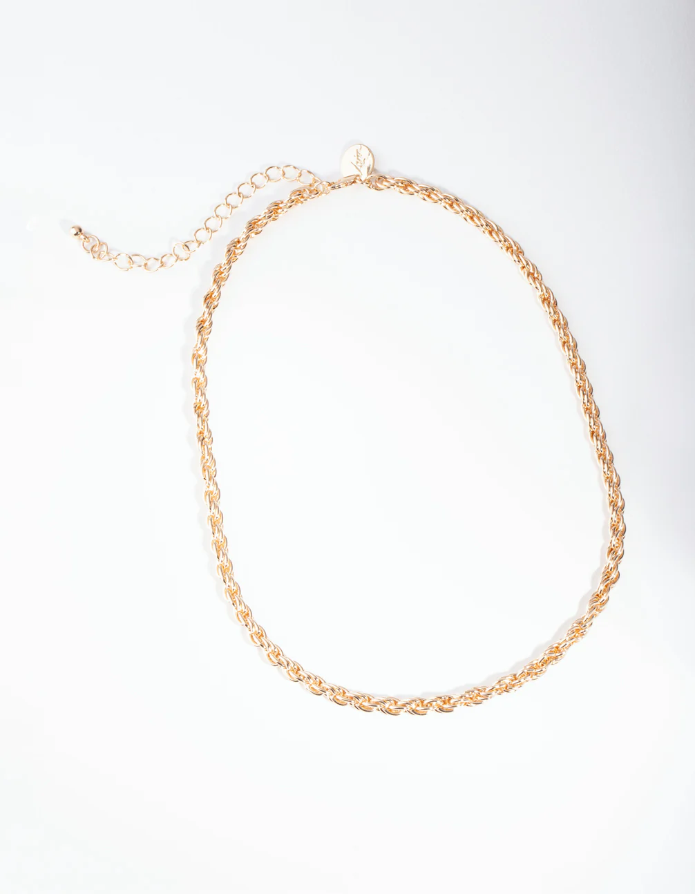 Gold Thick Woven Chain Necklace - Image 2