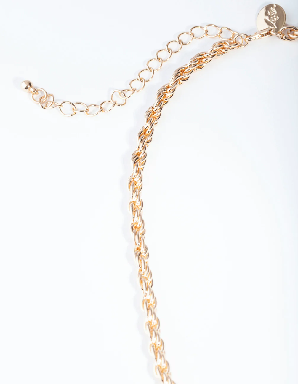 Gold Thick Woven Chain Necklace - Image 3