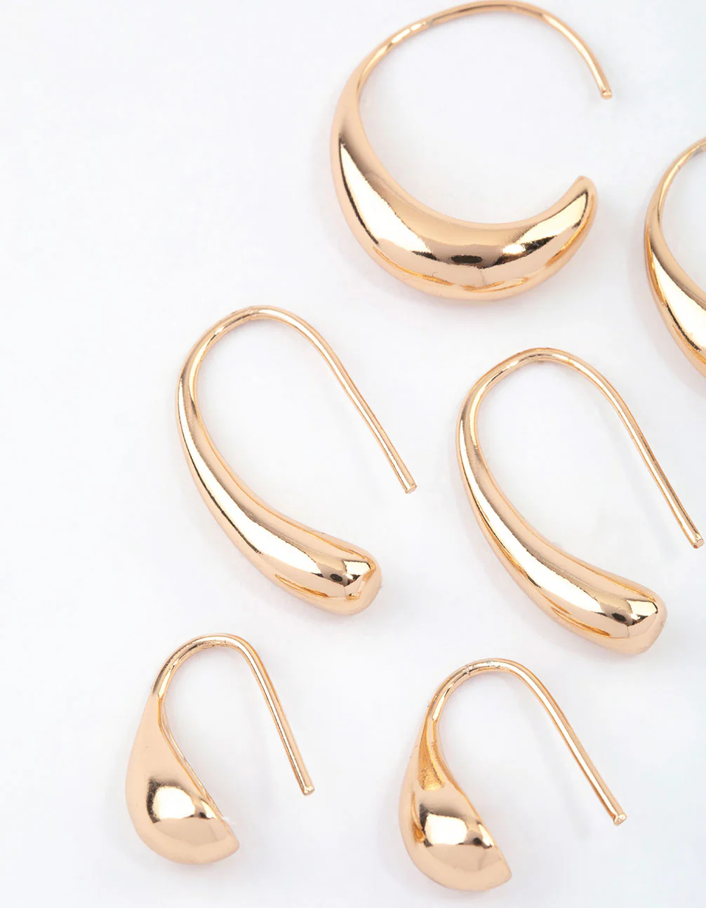 Gold Teardrop Hoop Earrings Pack - Image 2