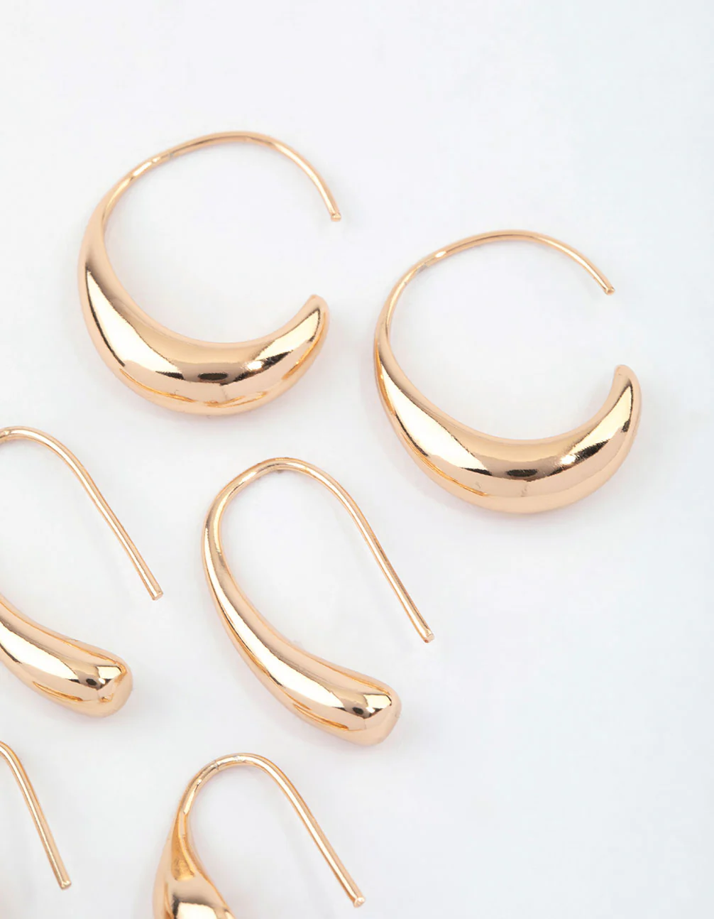 Gold Teardrop Hoop Earrings Pack - Image 3
