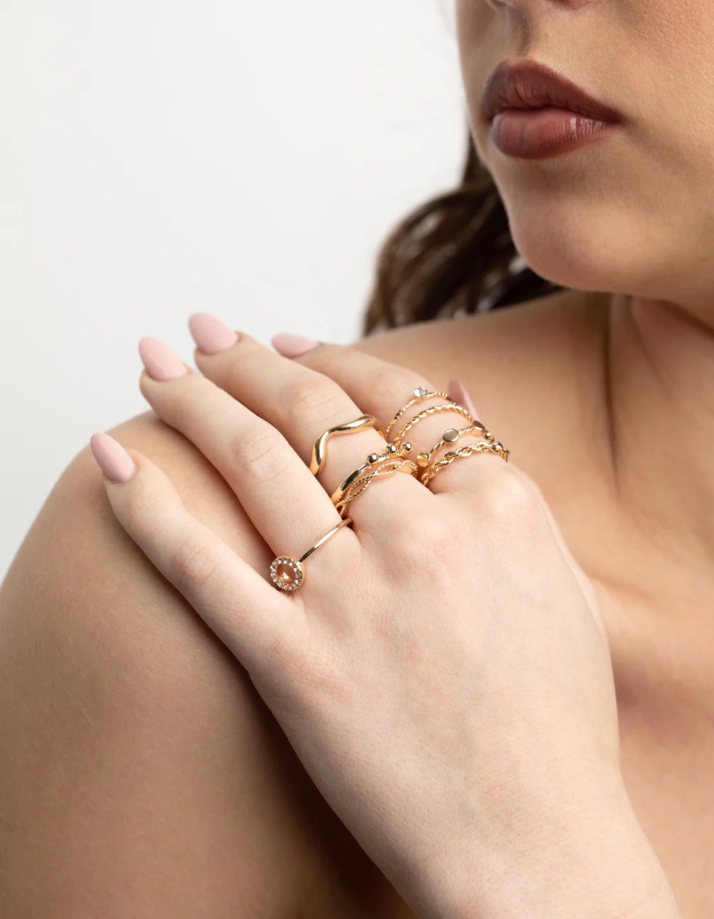 Gold Twisted Ring Stack Pack - Image 2