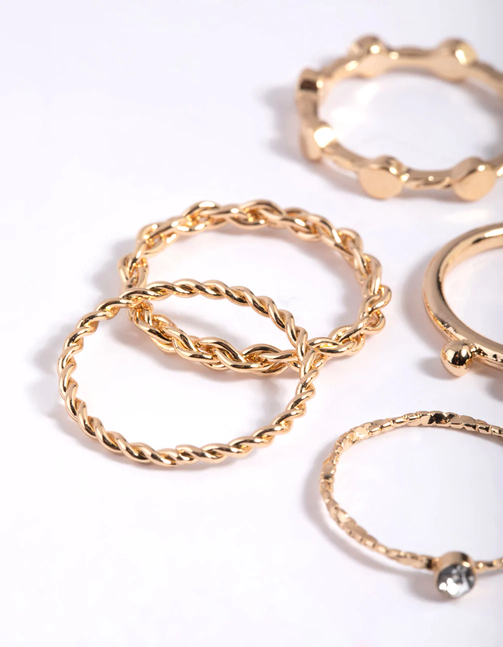 Gold Twisted Ring Stack Pack - Image 3