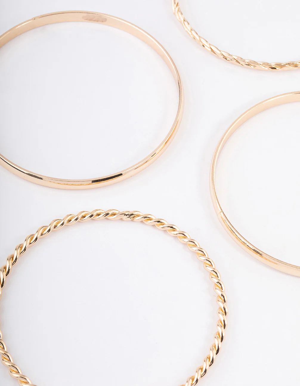 Gold Twisted & Plain Bracelet 6-Pack - Image 2