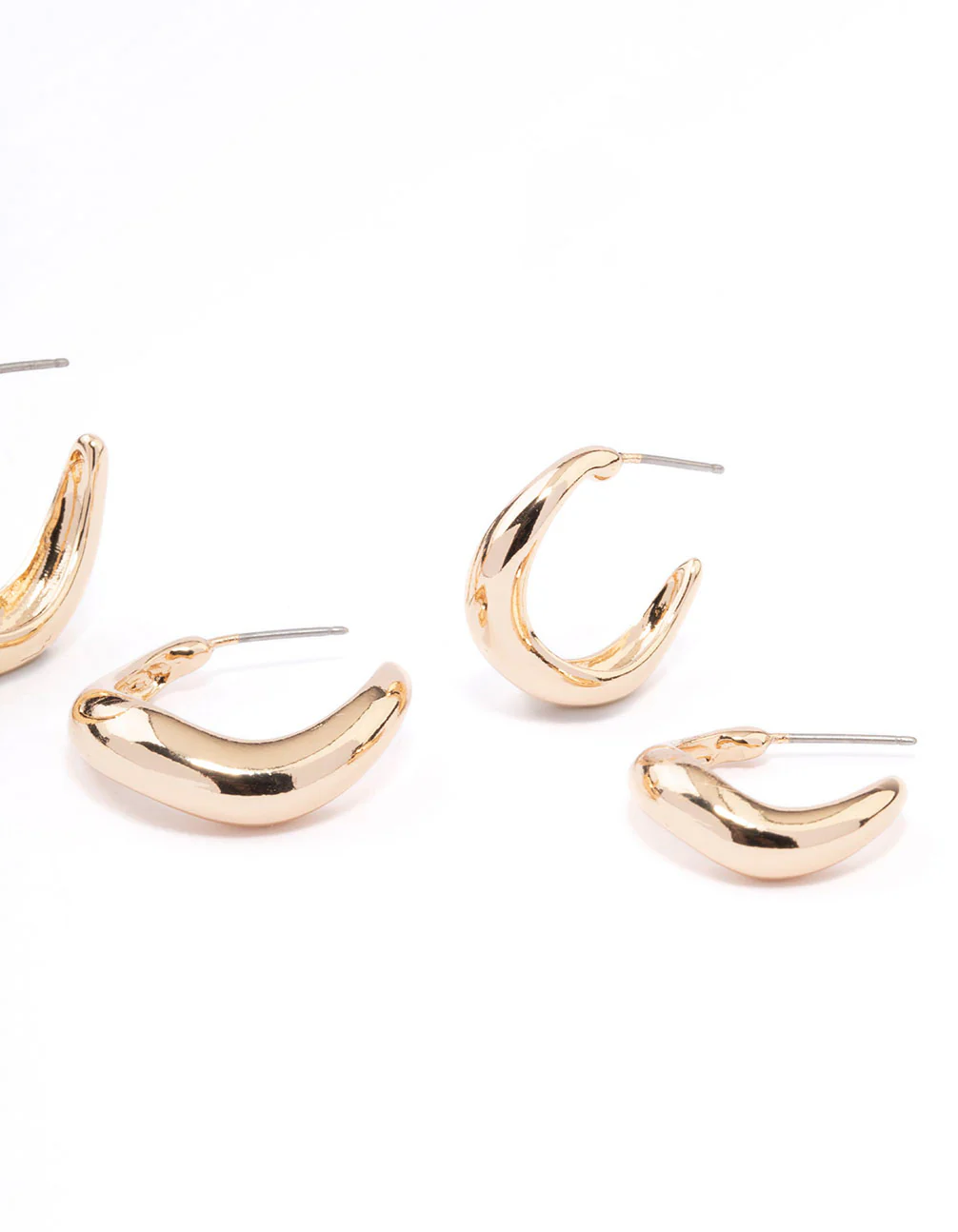 Gold Wave Matched Hoop Earring Pack - Image 3
