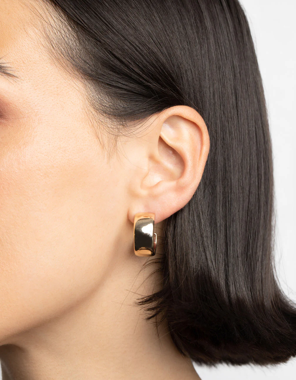 Gold Chunky Hoop Earrings - Image 2