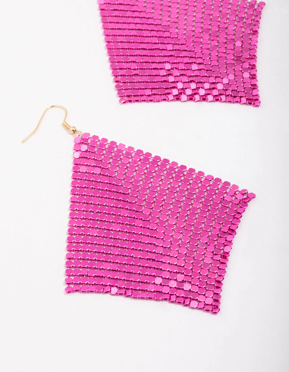 Gold & Pink Waterfall Drop Earrings - Image 2