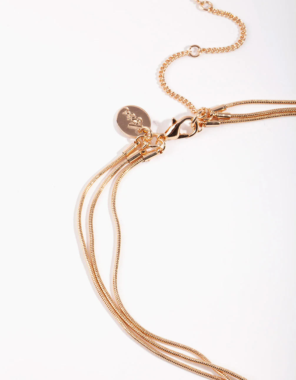 Gold Triple Row Bead Necklace - Image 3
