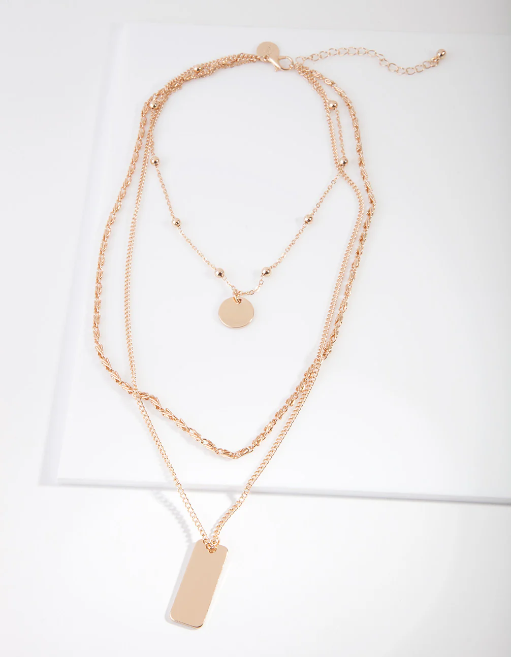 Gold Mixed Chain Layered Choker Necklace - Image 2