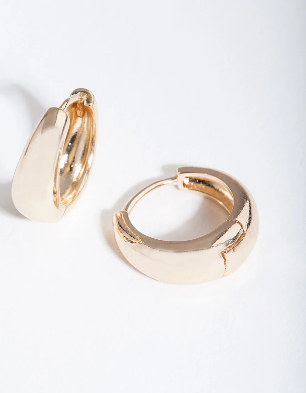 Gold Chunky Mini Huggie Earrings - Image 2