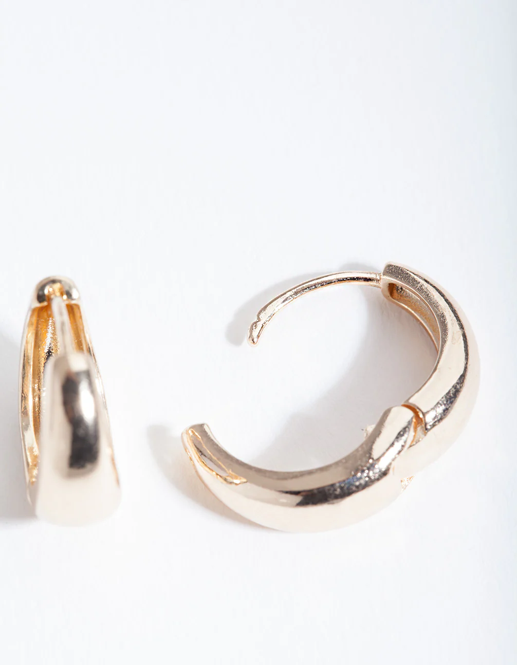 Gold Chunky Mini Huggie Earrings - Image 3