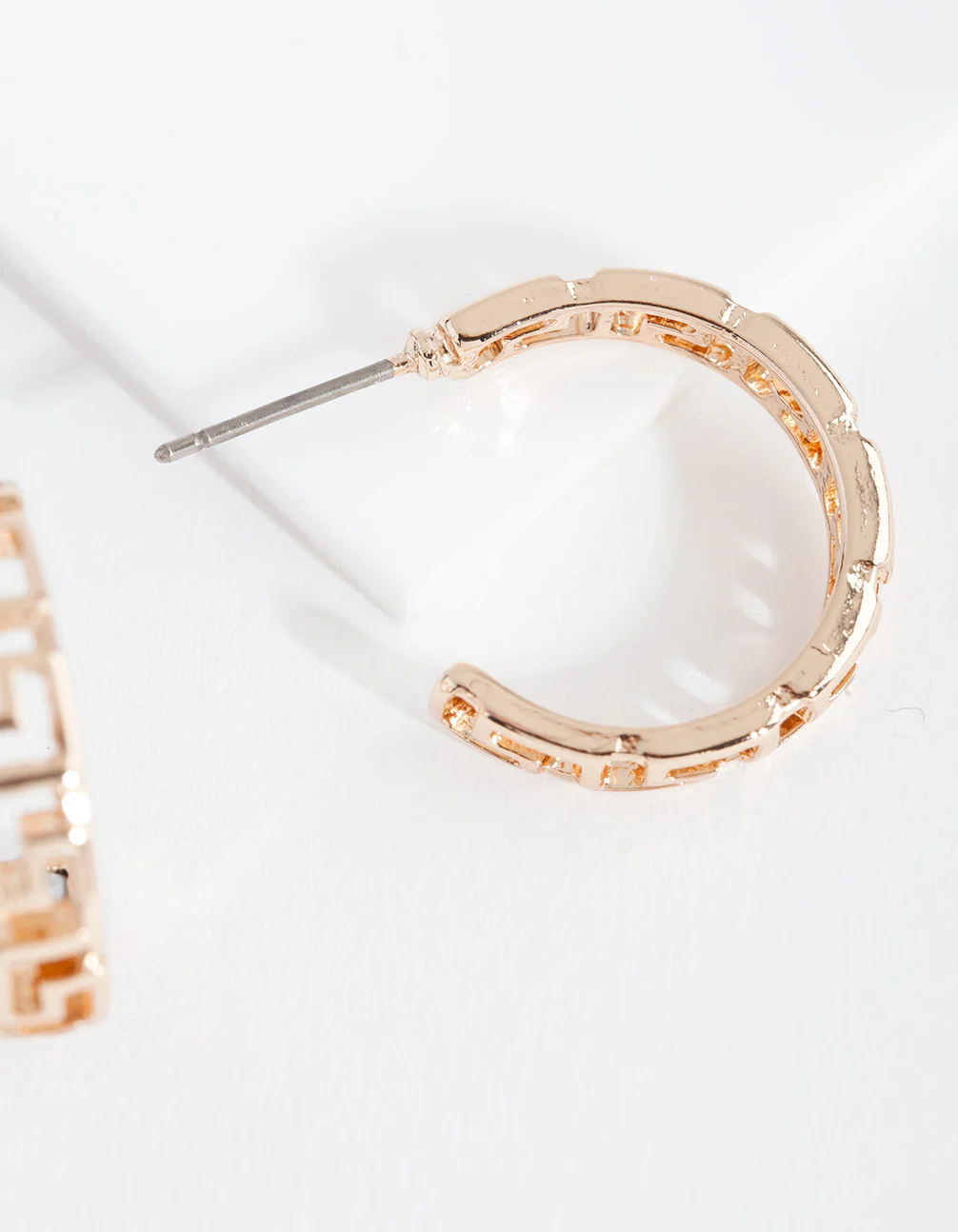 Gold Key Hoop Earrings - Image 3