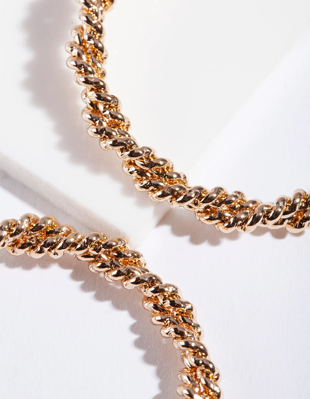 Gold Textured Coil Hoop Earrings - Image 3