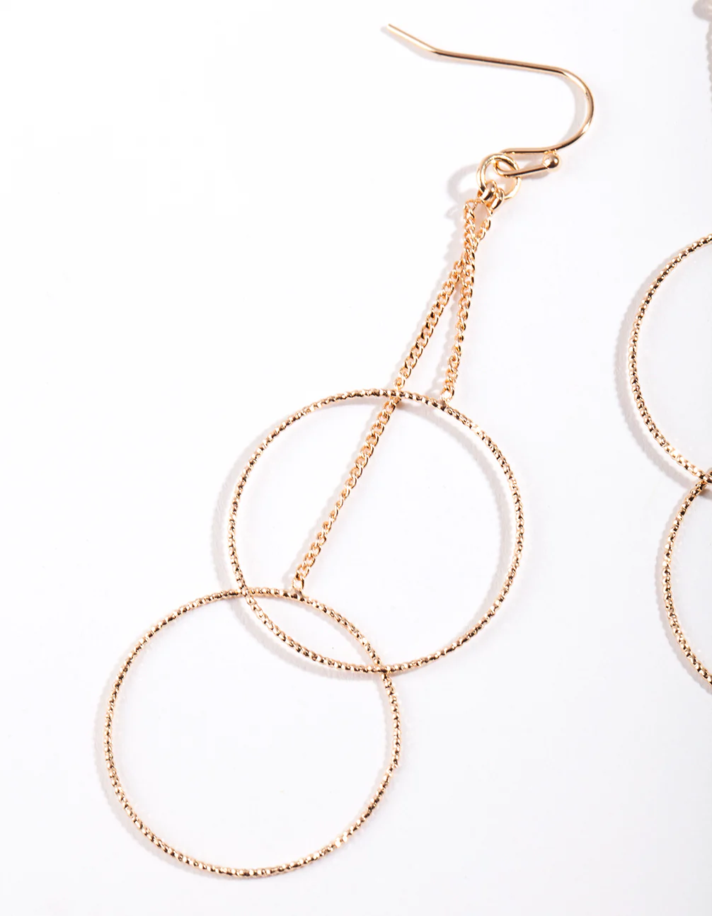 Gold Duo Chain Drop Earrings - Image 2