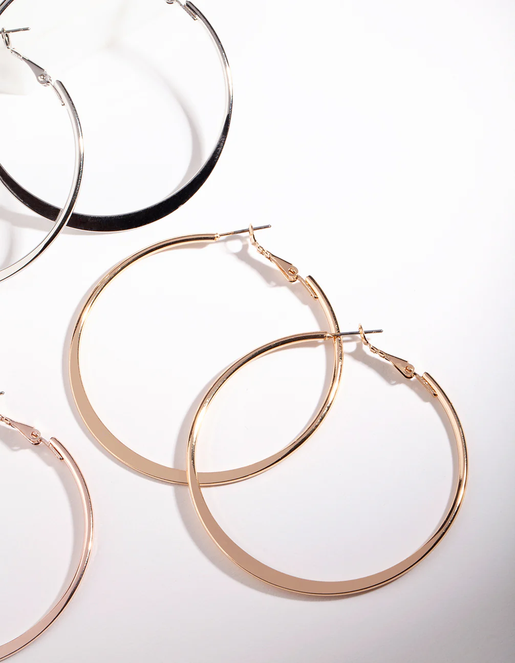 Mixed Metal Square Edged Hoop Earring Pack - Image 2