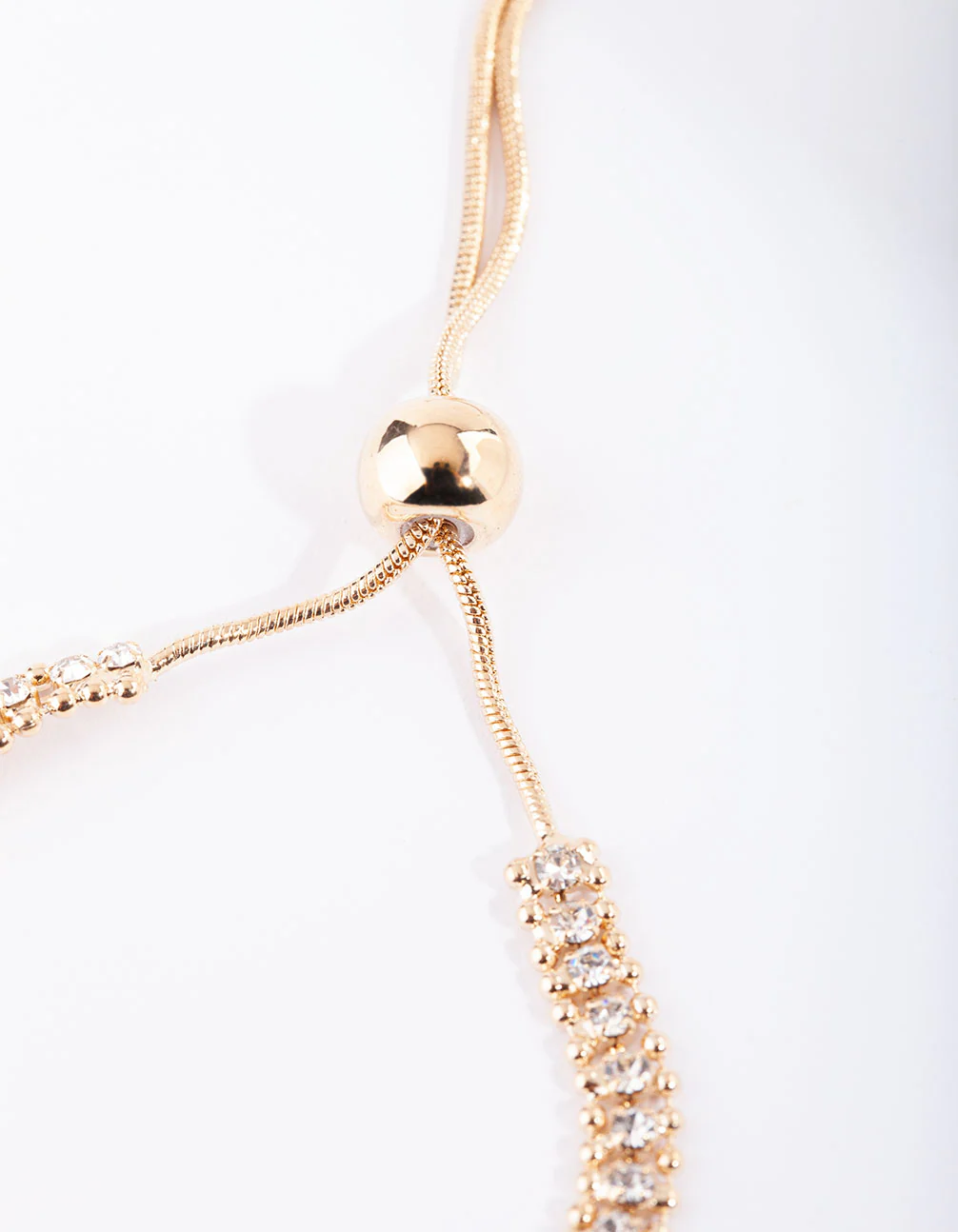 Gold Diamante Toggle Tennis Bracelet - Image 3