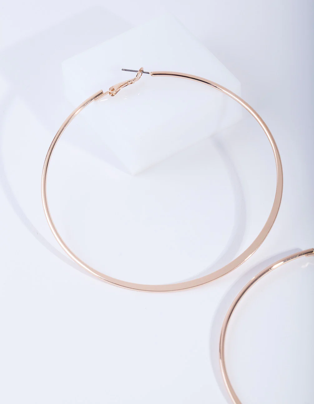 Gold Flat Edge Hoop 9cm Earring Pack - Image 3