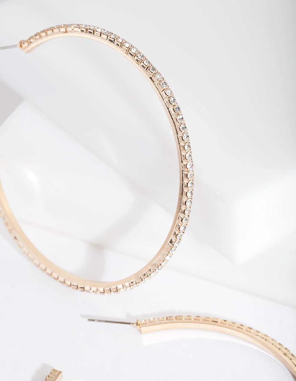 Large Gold Cupchain Hoop Earrings - Image 4