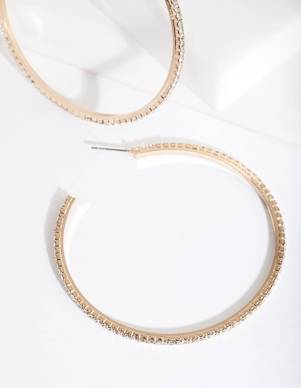 Large Gold Cupchain Hoop Earrings - Image 5