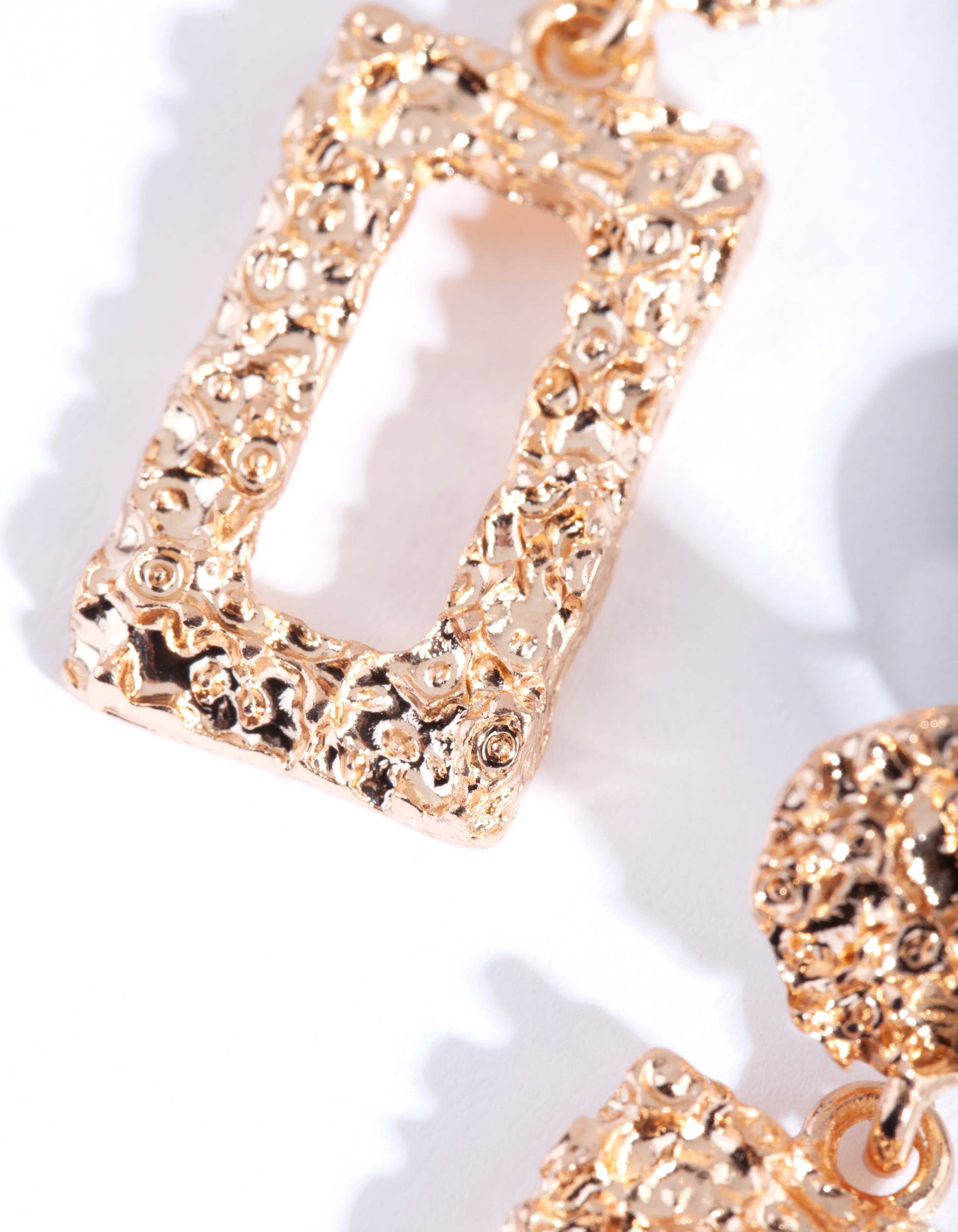 Mini Textured Rectangular Earrings - Image 5